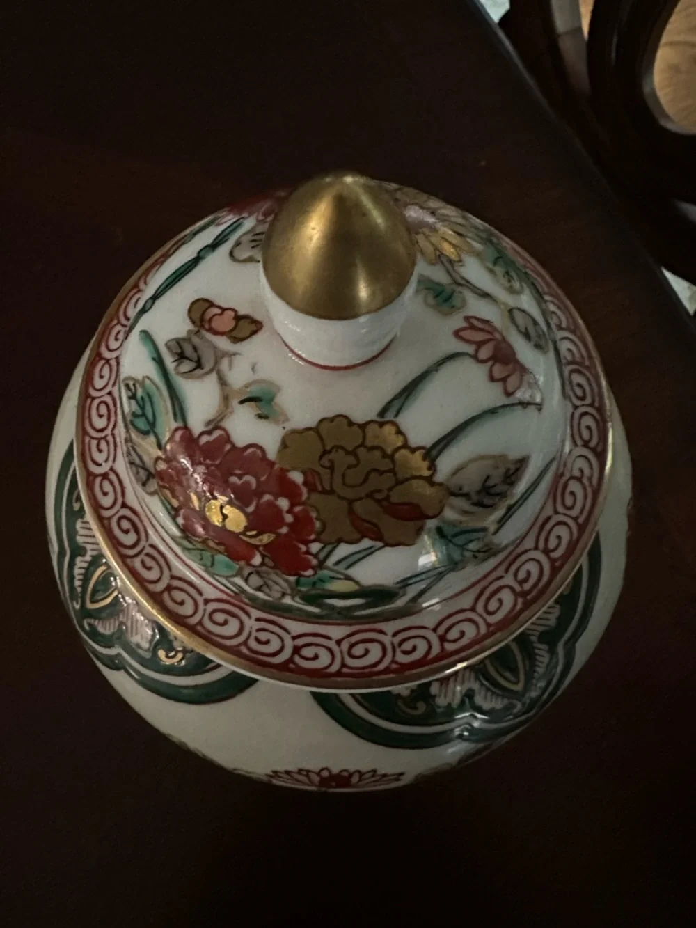 STUNNING ANTIQUE JAPANESE KUTANI GINGER JAR IN EUC